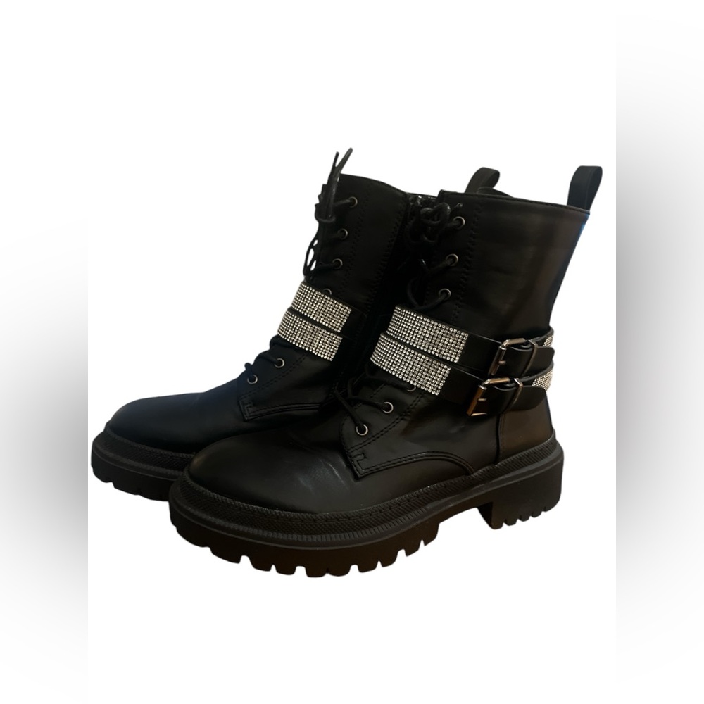 EXPRESS COMBAT BOOTS With DIAMONDS. Size 8